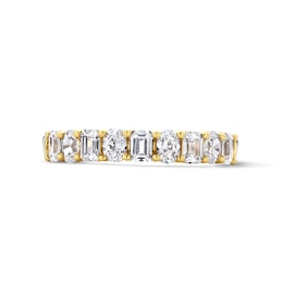 1 CT. T.W. Emerald-Cut and Oval Lab-Grown Diamond Anniversary Band in 10K Gold (F/VS2)