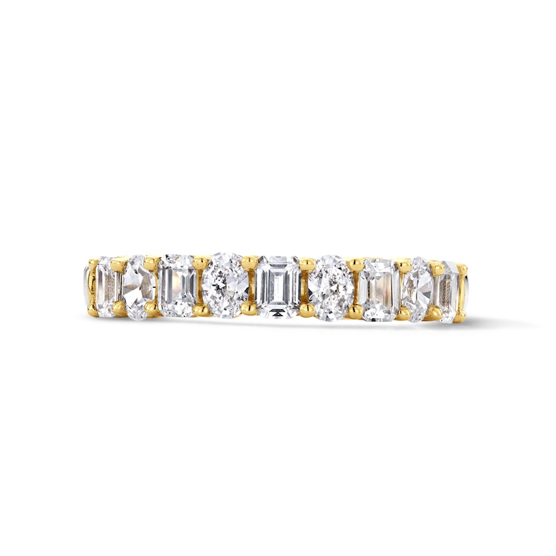 Main Image 1 of 1 CT. T.W. Emerald-Cut and Oval Lab-Grown Diamond Anniversary Band in 10K Gold (F/VS2)