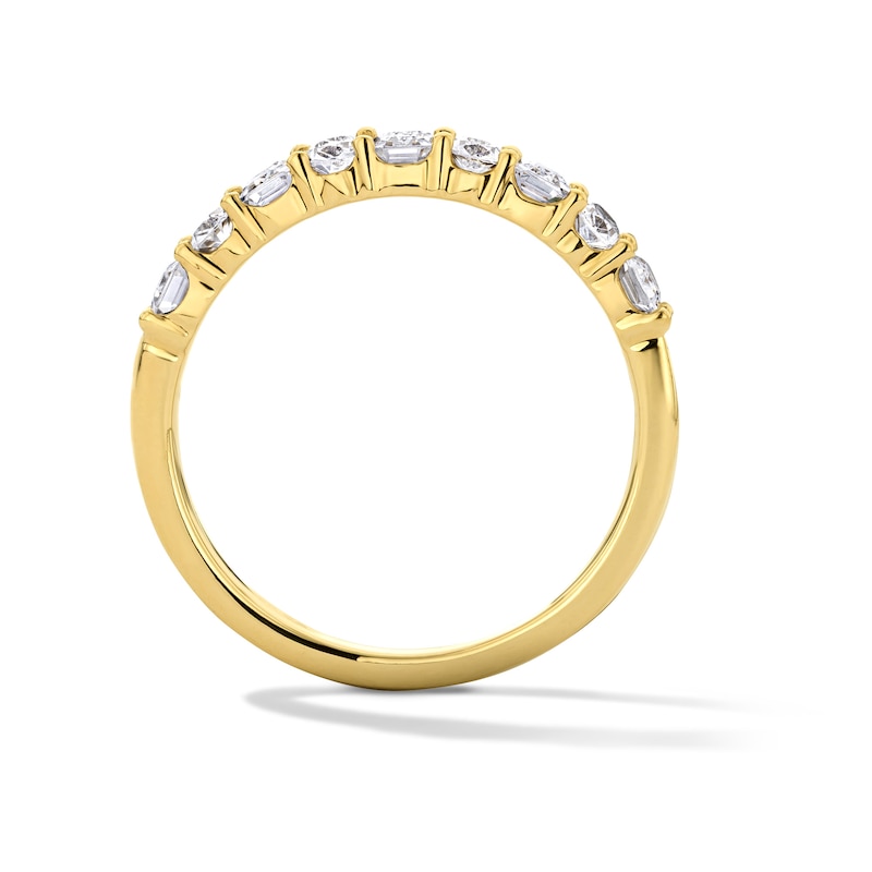 Main Image 3 of 1 CT. T.W. Emerald-Cut and Oval Lab-Grown Diamond Anniversary Band in 10K Gold (F/VS2)