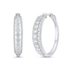 Thumbnail Image 2 of 3 CT. T.W. Diamond Three-Row Hoop Earrings in 14K White Gold