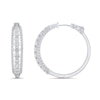 Thumbnail Image 3 of 3 CT. T.W. Diamond Three-Row Hoop Earrings in 14K White Gold