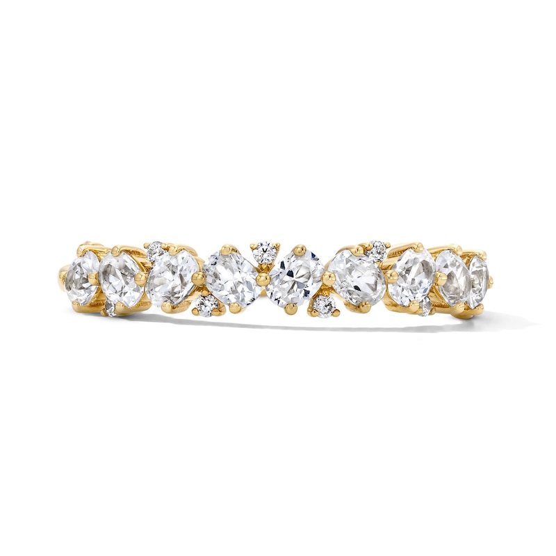 Main Image 1 of 1/2 CT. T.W. Oval Certified Lab-Grown Diamond Scatter Anniversary Band in 14K Gold (F/VS2)