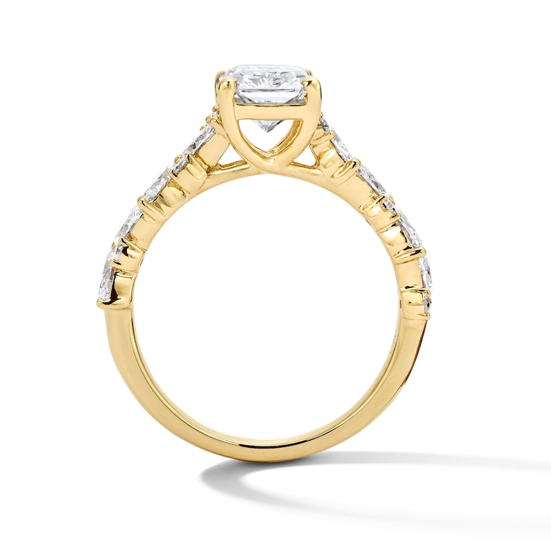 Main Image 3 of 3 CT. T.W. Radiant-Cut Certified Lab-Grown Diamond Engagement Ring in 14K Gold (F/VS2)
