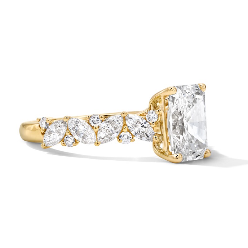 Main Image 4 of 3 CT. T.W. Radiant-Cut Certified Lab-Grown Diamond Engagement Ring in 14K Gold (F/VS2)