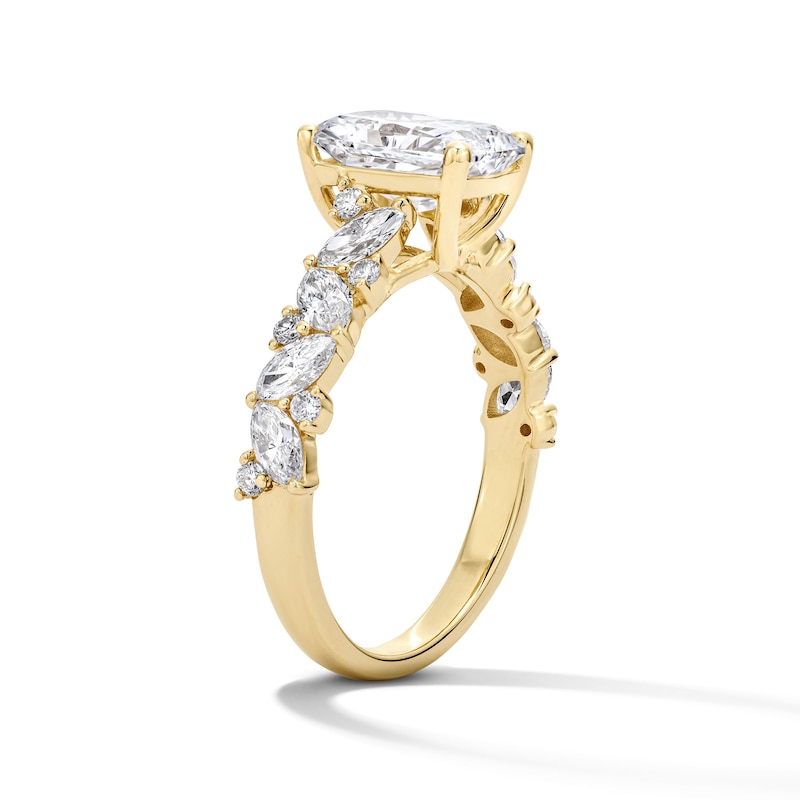 Main Image 5 of 3 CT. T.W. Radiant-Cut Certified Lab-Grown Diamond Engagement Ring in 14K Gold (F/VS2)
