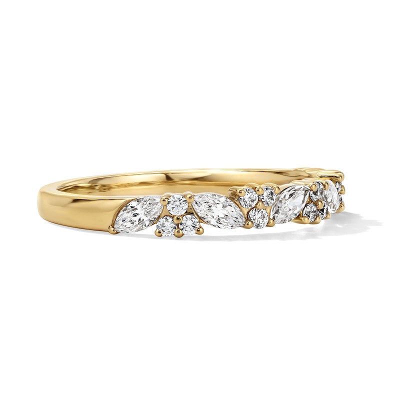 Main Image 3 of 1/2 CT. T.W. Marquise-Cut and Round Certified Lab-Grown Diamond Anniversary Band in 14K Gold (F/VS2)