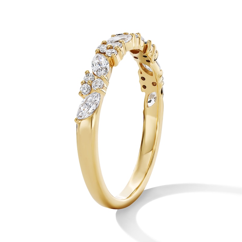 Main Image 4 of 1/2 CT. T.W. Marquise-Cut and Round Certified Lab-Grown Diamond Anniversary Band in 14K Gold (F/VS2)