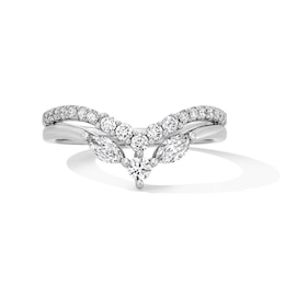 1/2 CT. T.W. Certified Lab-Grown Diamond Double-Row Chevron Enhancer in in 14K White Gold (F/VS2)