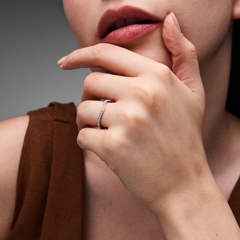 Main Image 2 of 1/4 CT. T.W. Lab-Grown Diamond Contour Band in 14K White Gold (F/VS2)