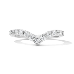 1/2 CT. T.W. Certified Lab-Grown Diamond Chevron Band in 14K White Gold (F/VS2)