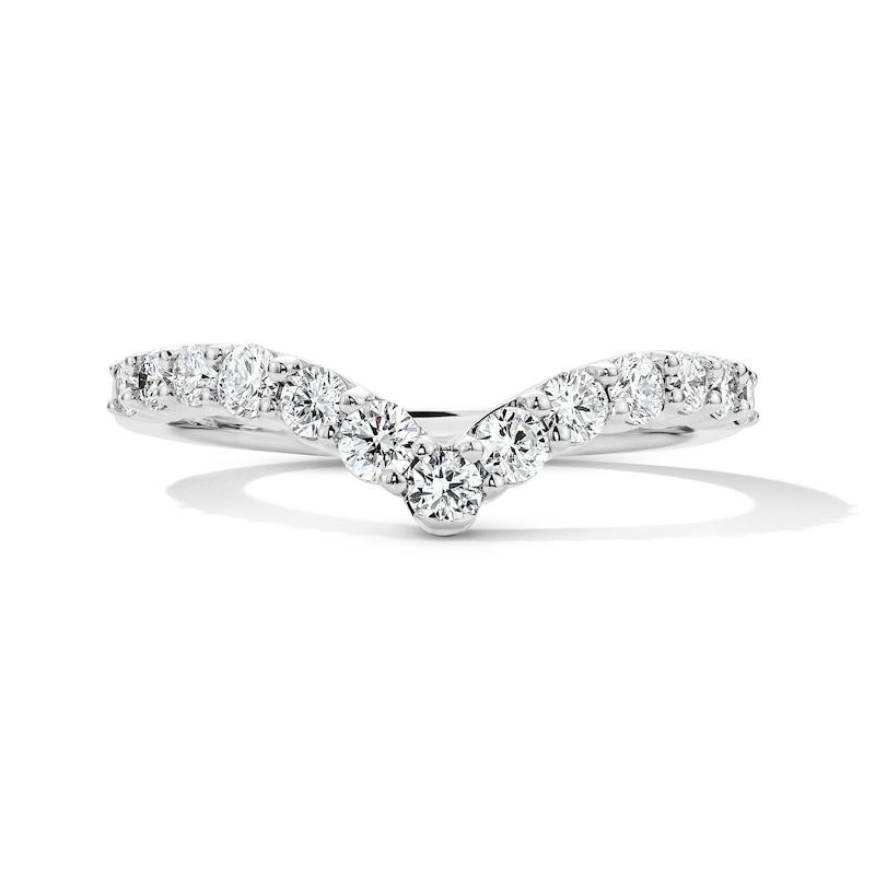 Main Image 1 of 1/2 CT. T.W. Certified Lab-Grown Diamond Chevron Band in 14K White Gold (F/VS2)