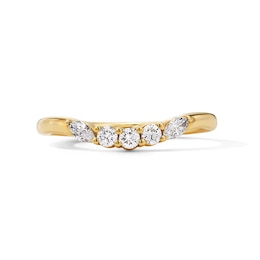 1/4 CT. T.W. Marquise-Cut and Round Certified Lab-Grown Diamond Five-Stone Contour Band in 14K Gold (F/VS2)