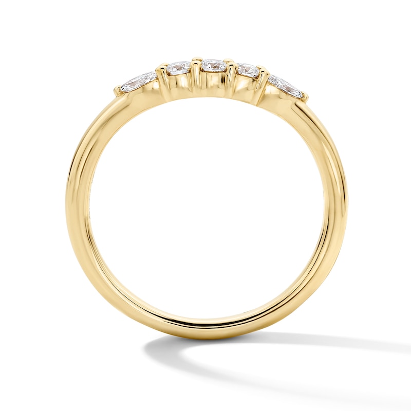 Main Image 2 of 1/4 CT. T.W. Marquise-Cut and Round Certified Lab-Grown Diamond Five-Stone Contour Band in 14K Gold (F/VS2)