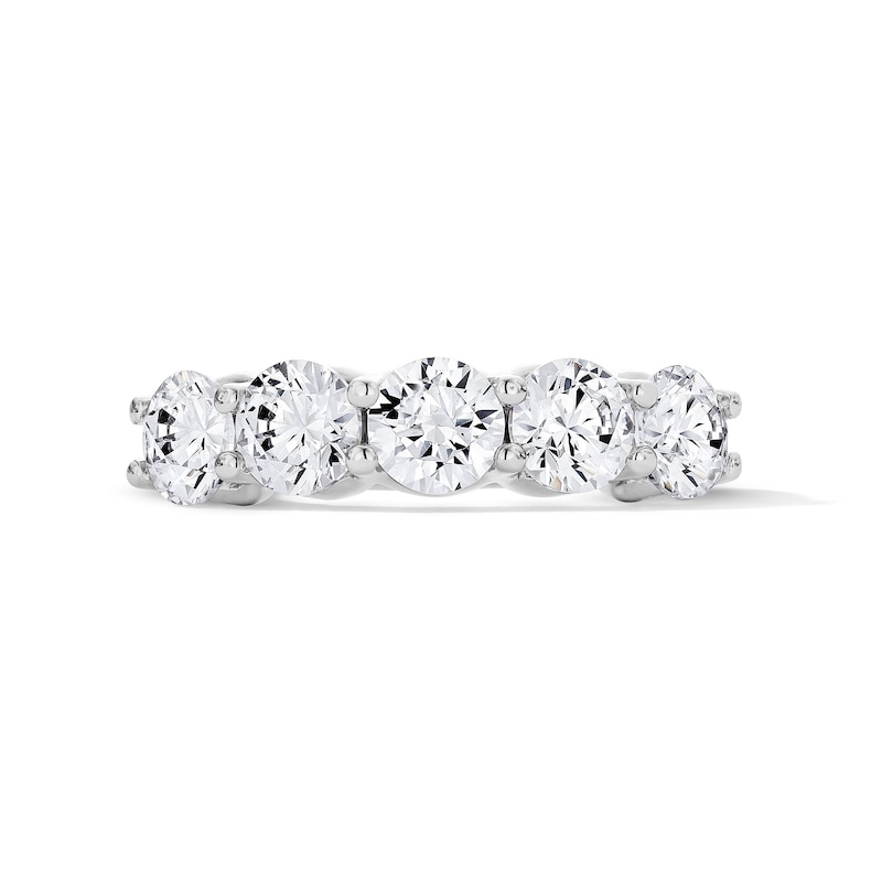Main Image 1 of 2-1/2 CT. T.W. Certified Lab-Grown Diamond Five-Stone Anniversary Band in 10K White Gold (F/VS2)