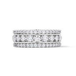 1-1/2 CT. T.W. Certified Lab-Grown Diamond Three-Row Anniversary Band in 10K White Gold (F/VS2)
