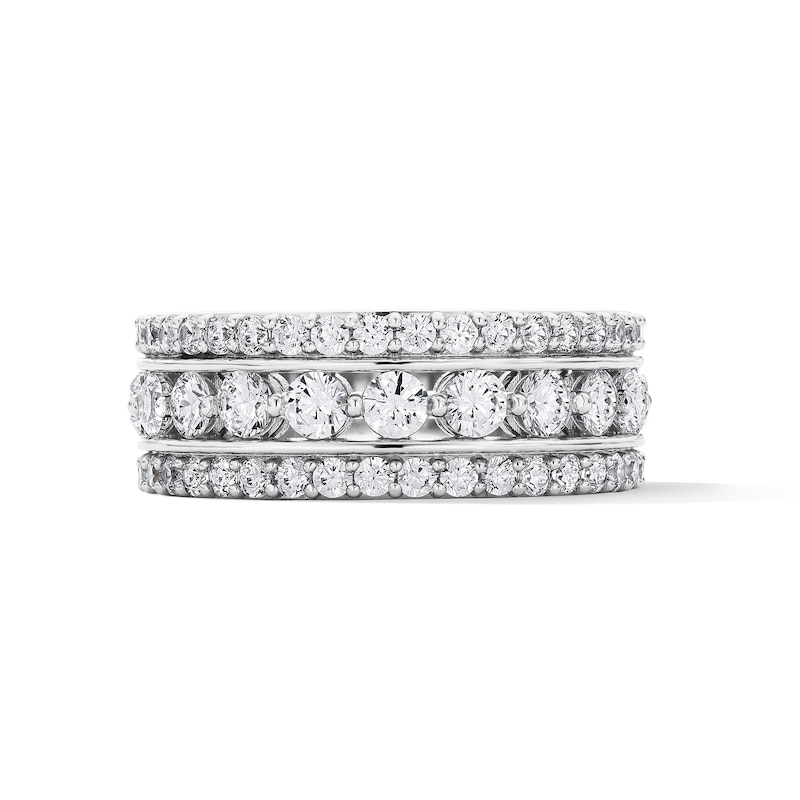Main Image 1 of 1-1/2 CT. T.W. Certified Lab-Grown Diamond Three-Row Anniversary Band in 10K White Gold (F/VS2)