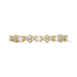 1/4 CT. T.W. Diamond Alternating Quad Stackable Band in 10K Gold
