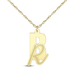 Block and Script Initial Pendant (2 Initials)