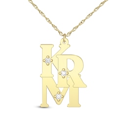 1/6 CT. T.W. Certified Lab-Grown Diamond Stacked Monogram Pendant (F/VS2) (3 Initials)