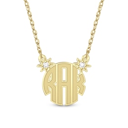 1/10 CT. T.W. Certified Lab-Grown Diamond Monogram Necklace (F/VS2) (3 Initials)