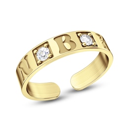 1/10 CT. T.W. Certified Lab-Grown Diamond Initial Open-Back Ring (F/VS2) (3 Initials)
