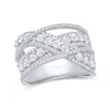 Thumbnail Image 1 of 1-1/2 CT. T.W. Diamond Multi-Row Crossover Fashion Ring in 14K White Gold
