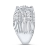 Thumbnail Image 2 of 1-1/2 CT. T.W. Diamond Multi-Row Crossover Fashion Ring in 14K White Gold