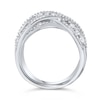 Thumbnail Image 3 of 1-1/2 CT. T.W. Diamond Multi-Row Crossover Fashion Ring in 14K White Gold