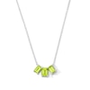 Thumbnail Image 1 of Octagon-Cut Peridot Trio Necklace in Sterling Silver