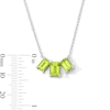 Thumbnail Image 3 of Octagon-Cut Peridot Trio Necklace in Sterling Silver