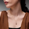 Thumbnail Image 2 of Square-Cut Blue Lab-Created Sapphire and White Lab-Created Sapphire Pendant in Sterling Silver with 14K Gold Plate