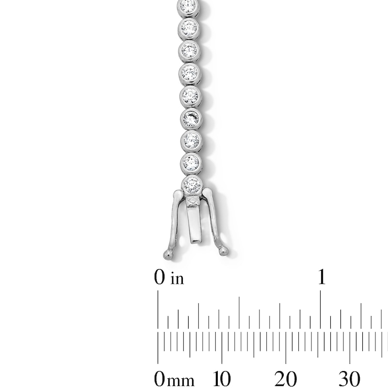 Main Image 3 of White Lab-Created Sapphire Tennis Bracelet in Sterling Silver - 7.28"