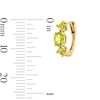 Thumbnail Image 2 of Oval and Square-Cut Peridot Huggie Hoop Earrings in Sterling Silver with 14K Gold Plate