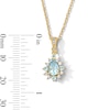 Thumbnail Image 4 of Pear-Shaped Aquamarine and White Lab-Created Sapphire Pendant and Earrings Set in Sterling Silver with 14K Gold Plate