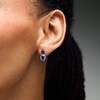 Thumbnail Image 3 of Oval Blue Lab-Created Sapphire and White Lab-Created Sapphire Pendant and Drop Earrings Set in Sterling Silver
