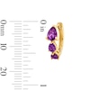 Thumbnail Image 2 of Pear-Shaped Amethyst Huggie Hoop Earrings in Sterling Silver with 14K Gold Plate