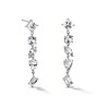 Thumbnail Image 1 of White Lab-Created Sapphire Drop Earrings in Sterling Silver