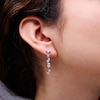 Thumbnail Image 2 of White Lab-Created Sapphire Drop Earrings in Sterling Silver