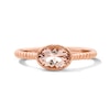 Thumbnail Image 1 of Oval Morganite Solitaire Ring in Sterling Silver with 14K Rose Gold Plate