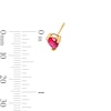 Thumbnail Image 4 of Pear-Shaped Lab-Created Ruby Solitaire Pendant and Stud Earrings Set in Sterling Silver with 18K Gold Plate