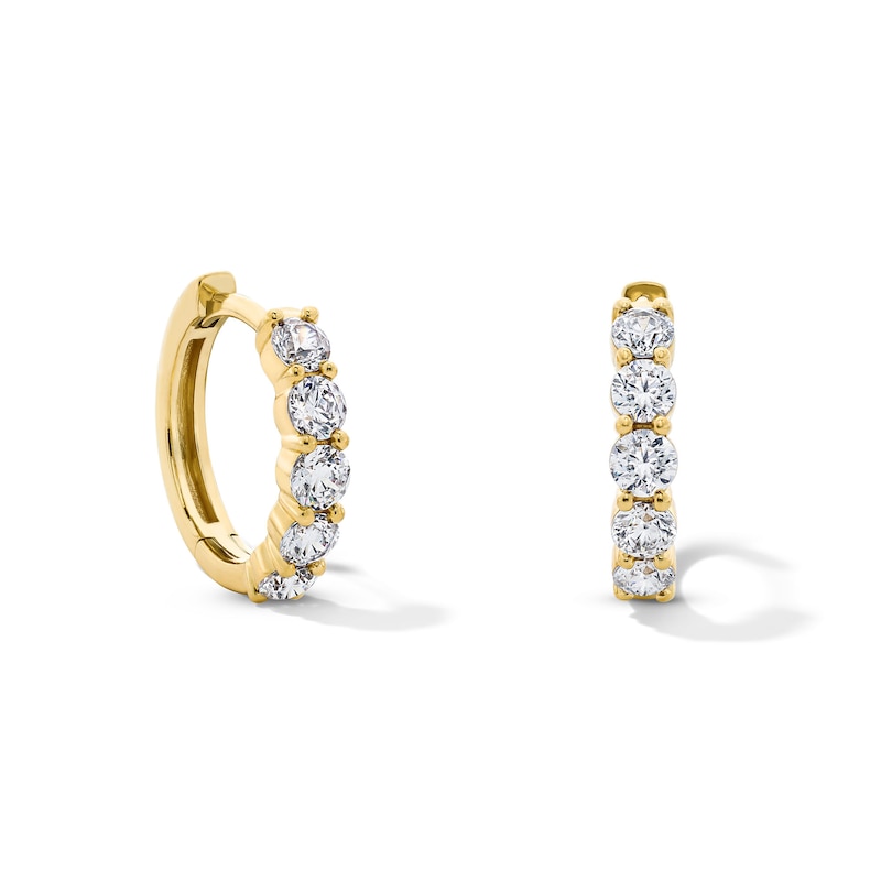 Main Image 1 of 1 CT. T.W. Lab-Grown Diamond Huggie Hoop Earrings in 10K Gold (F/VS2)