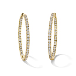 1 CT. T.W. Lab-Grown Diamond Inside-Out Hoop Earrings in 10K Gold (F/VS2)