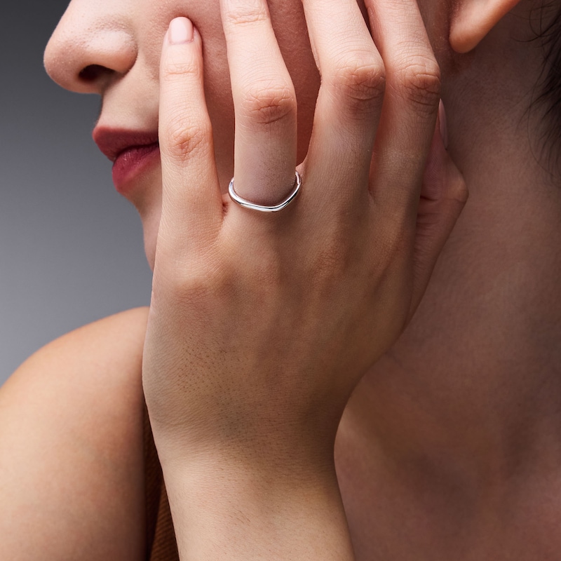 Main Image 2 of Contour Wedding Band in 14K White Gold