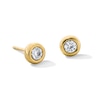Thumbnail Image 1 of 1/4 CT. T.W. Lab-Grown Diamond Bezel-Set Solitaire Stud Earrings in Sterling Silver with 10K Gold Plate (F/VS2)