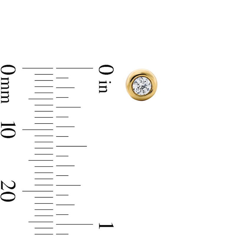 Main Image 3 of 1/4 CT. T.W. Lab-Grown Diamond Bezel-Set Solitaire Stud Earrings in Sterling Silver with 10K Gold Plate (F/VS2)