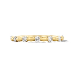 1/4 CT. T.W. Diamond Channel-Set Station Stackable Band in 10K Gold