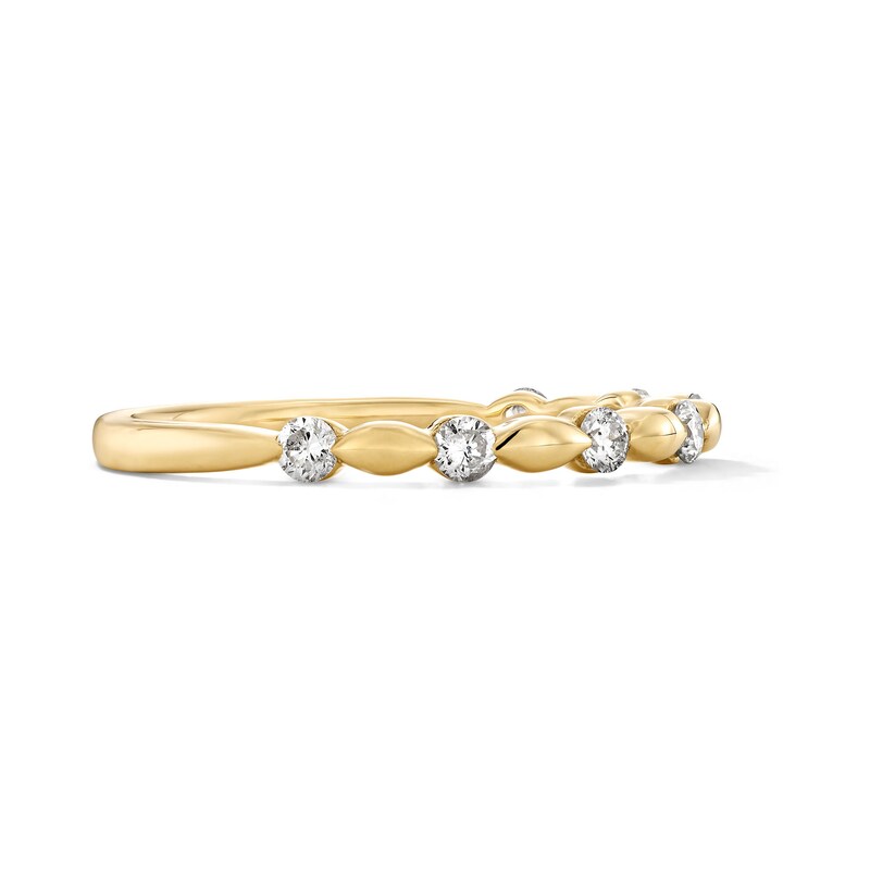 Main Image 4 of 1/4 CT. T.W. Diamond Channel-Set Station Stackable Band in 10K Gold