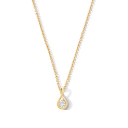 1/4 CT. T.W. Lab-Grown Diamond Solitaire Twist Frame Pendant in Sterling Silver with 10K Yellow Gold Plate (F/VS2)