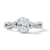 Thumbnail Image 1 of 1-1/3 CT. T.W. Oval Certified Lab-Grown Diamond Hidden Frame Engagement Ring in 14K White Gold (F/VS2)