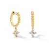 Thumbnail Image 1 of 1/4 CT. T.W. Lab-Grown Diamond Hoop Drop Earrings in Sterling Silver with 10K Gold Plate (F/VS2)
